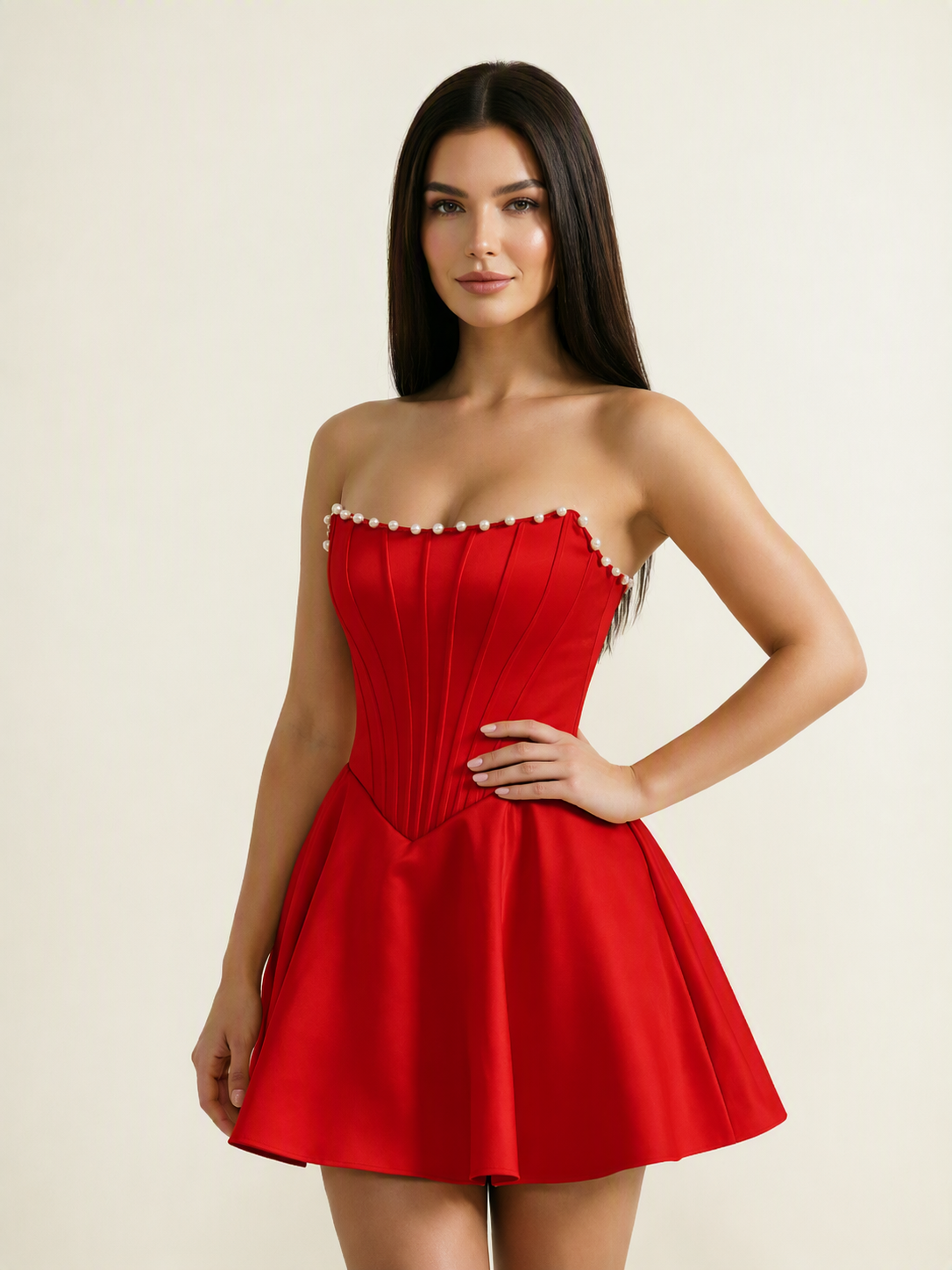 Strapless Corset Satin Short Homecoming Dress