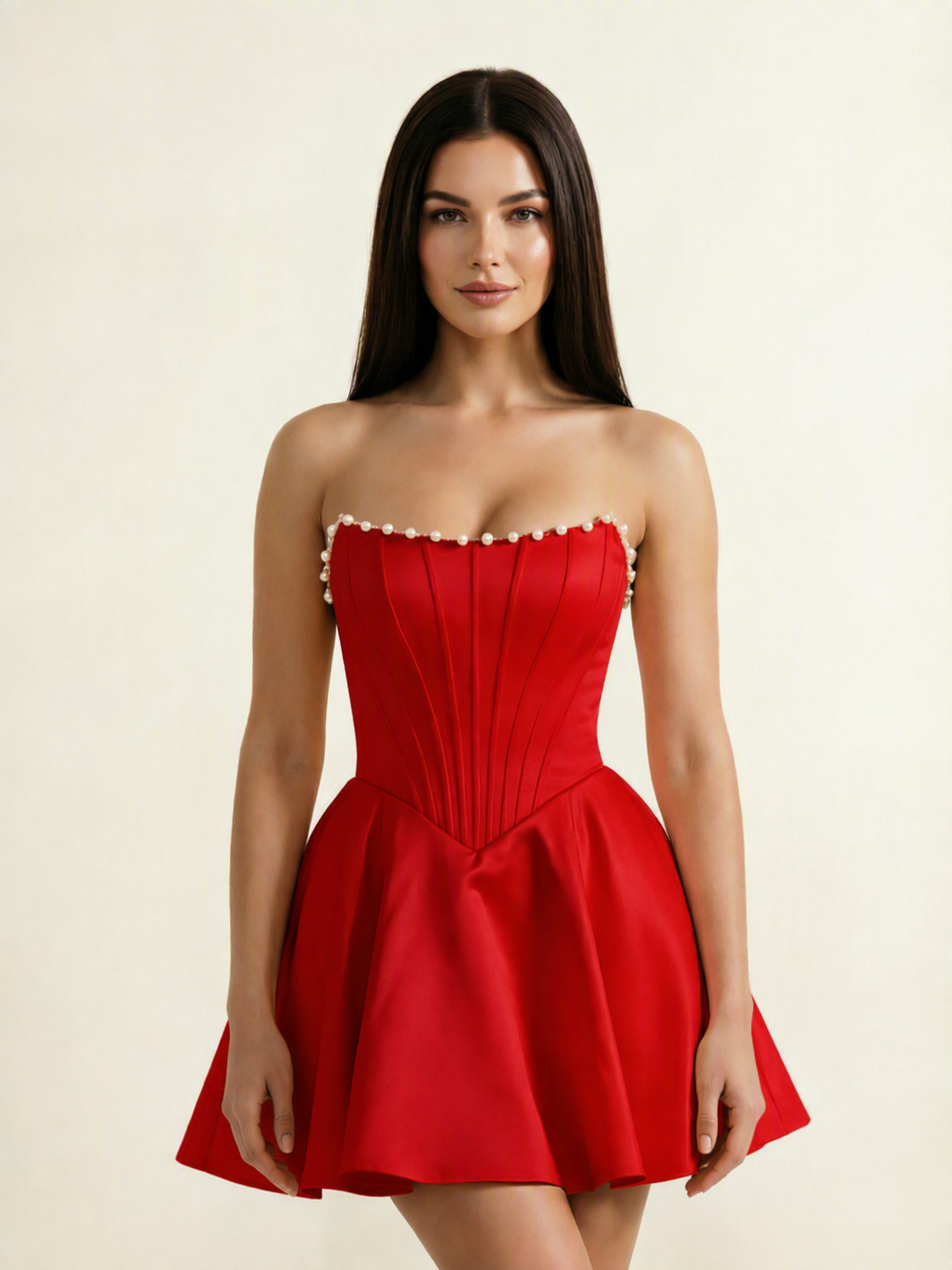Strapless Corset Satin Short Homecoming Dress