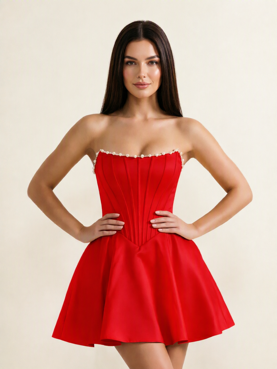 Strapless Corset Satin Short Homecoming Dress