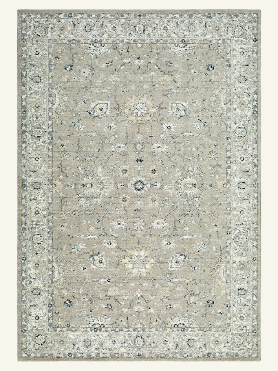 Muted Antique‑Style Floral Area Rug