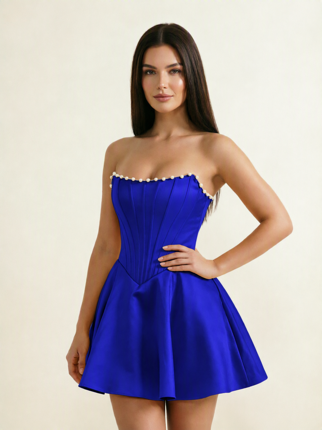 Strapless Corset Satin Short Homecoming Dress
