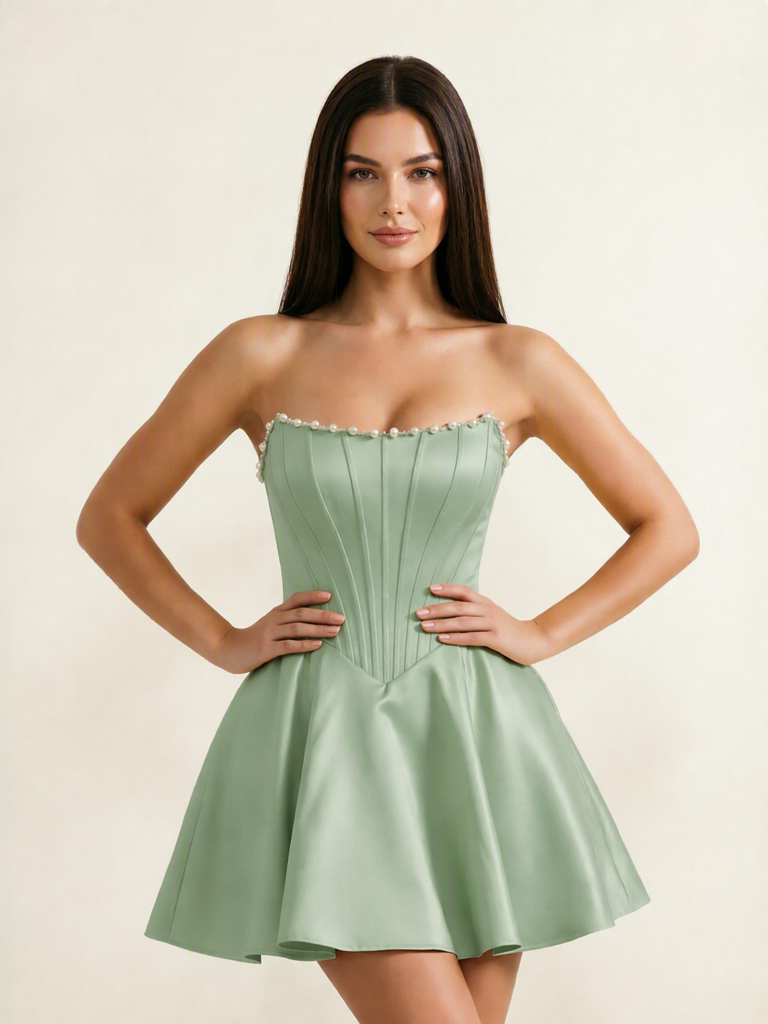 Strapless Corset Satin Short Homecoming Dress