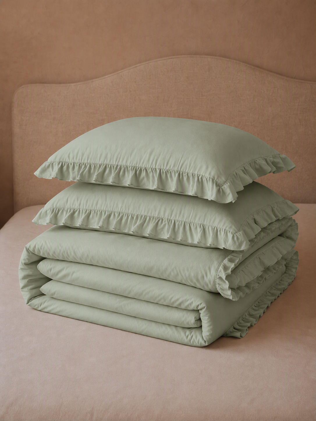 Romantic Ruffle Trim Pure Cotton Bedding Set