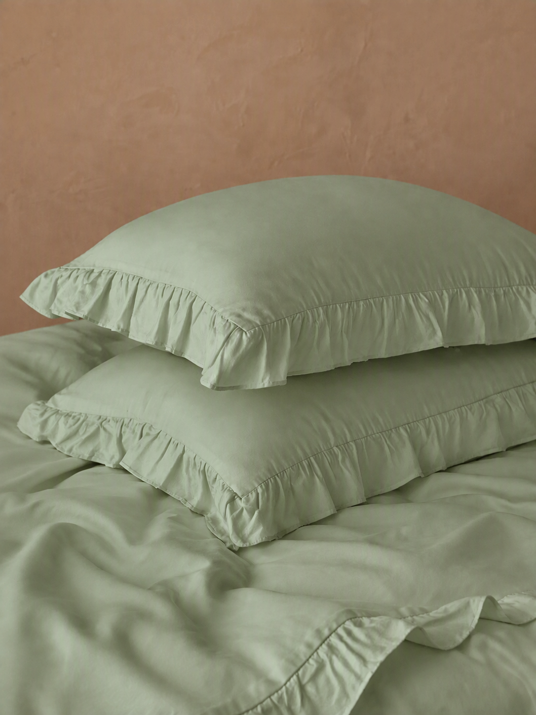 Romantic Ruffle Trim Pure Cotton Bedding Set