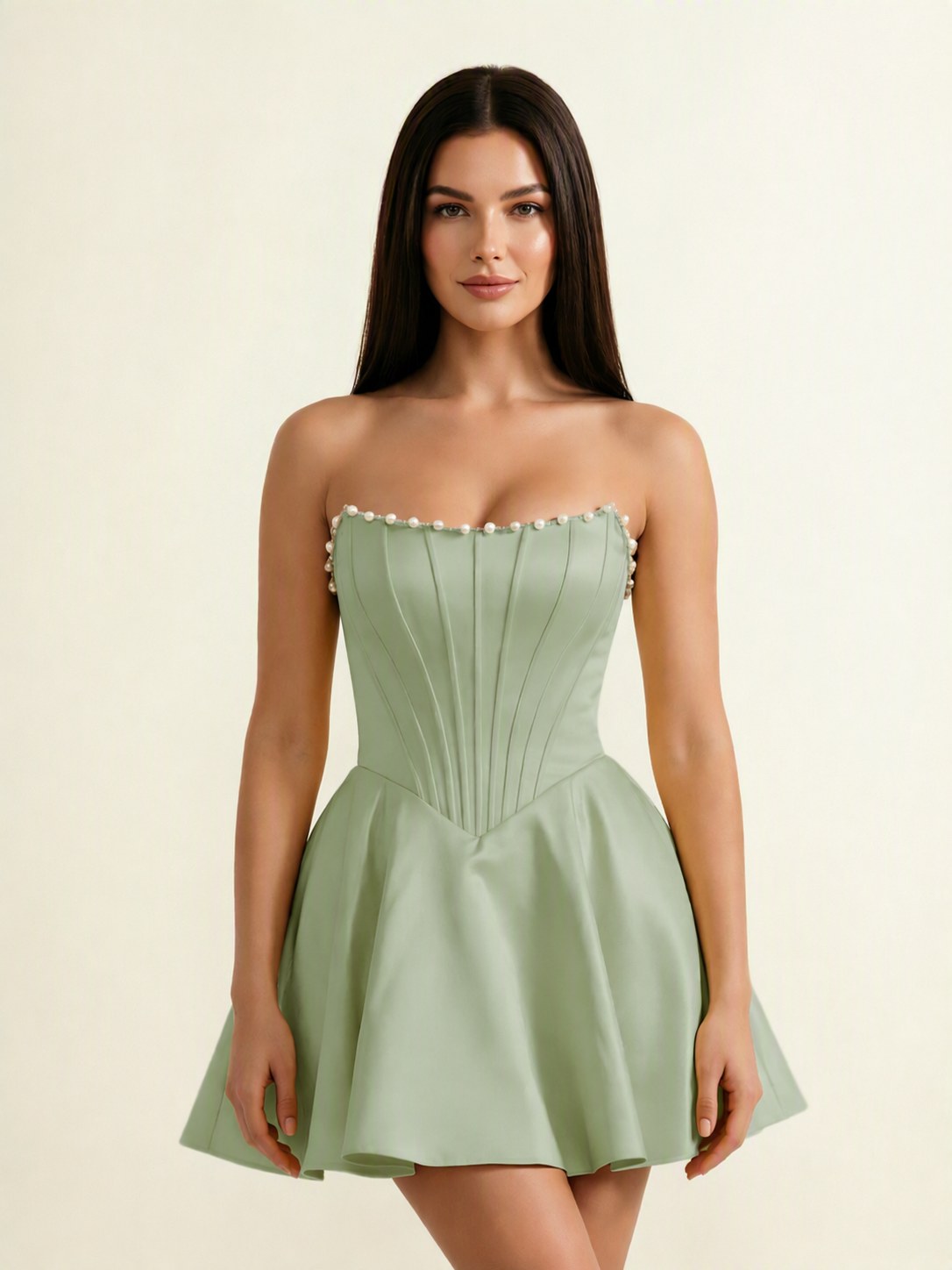 Strapless Corset Satin Short Homecoming Dress
