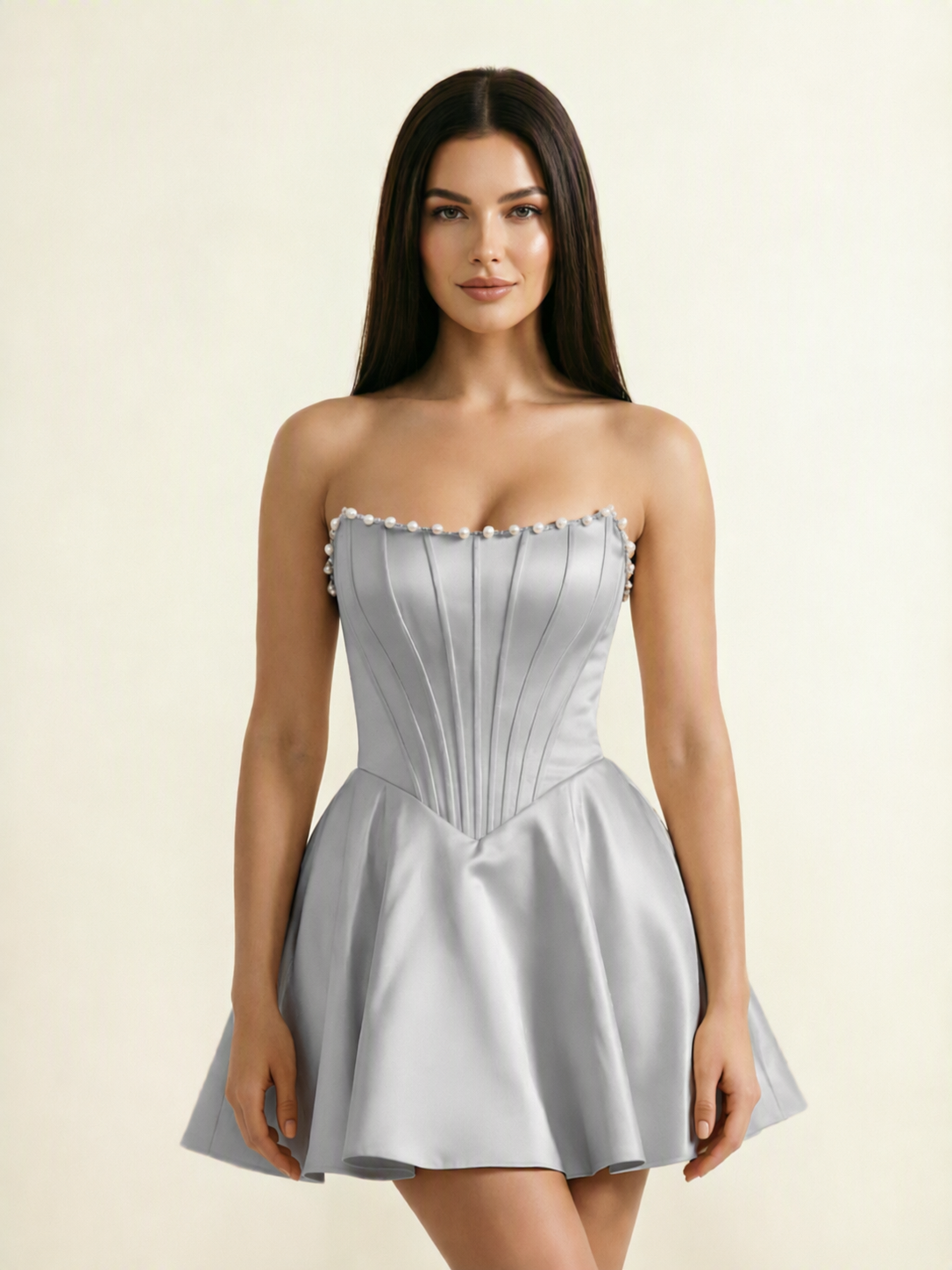 Strapless Corset Satin Short Homecoming Dress