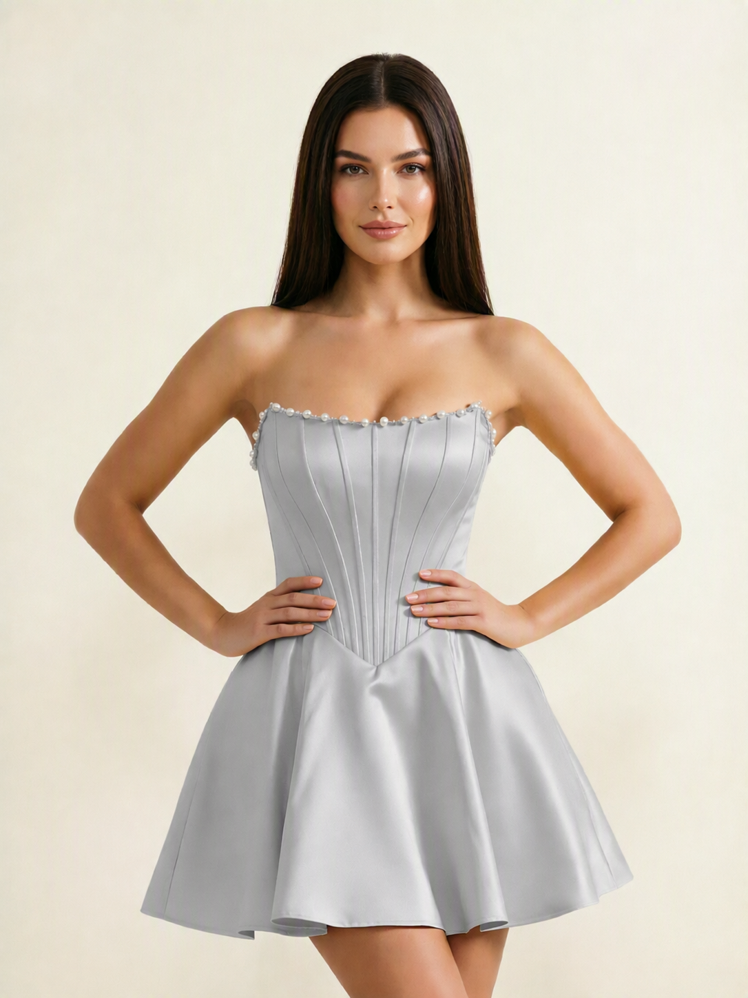 Strapless Corset Satin Short Homecoming Dress