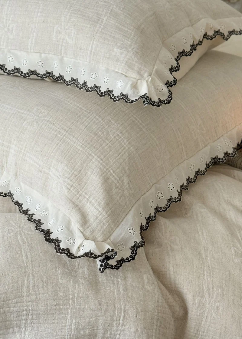 Hollow‑Out Lace Textured Cotton Bedding Set