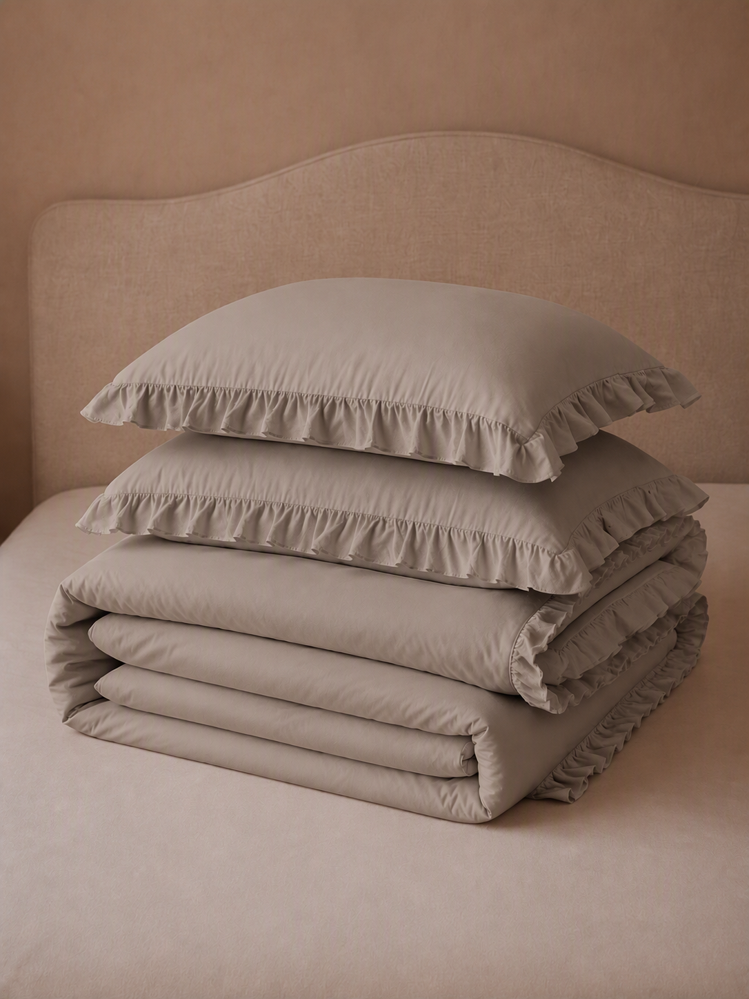 Romantic Ruffle Trim Pure Cotton Bedding Set
