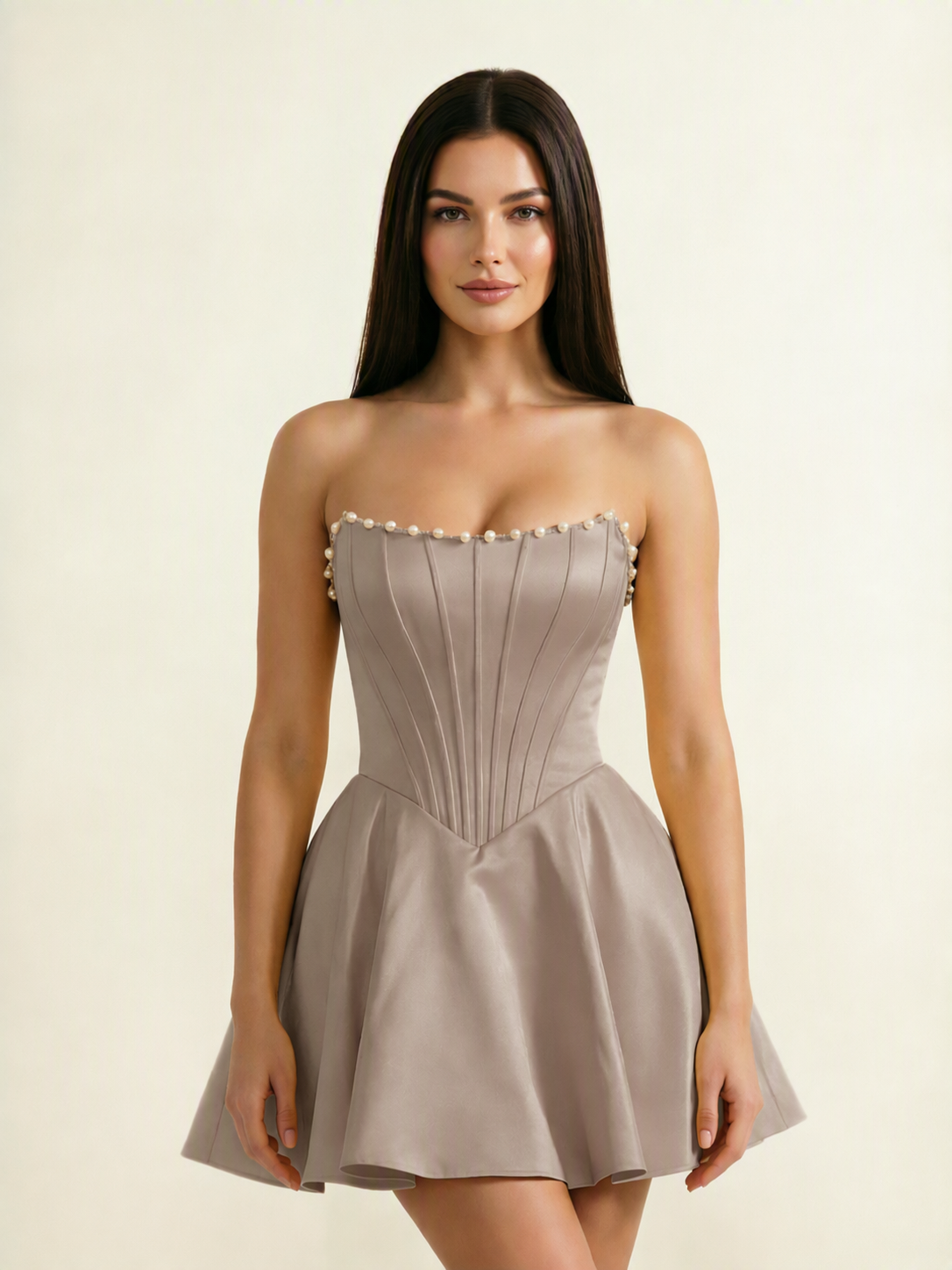 Strapless Corset Satin Short Homecoming Dress
