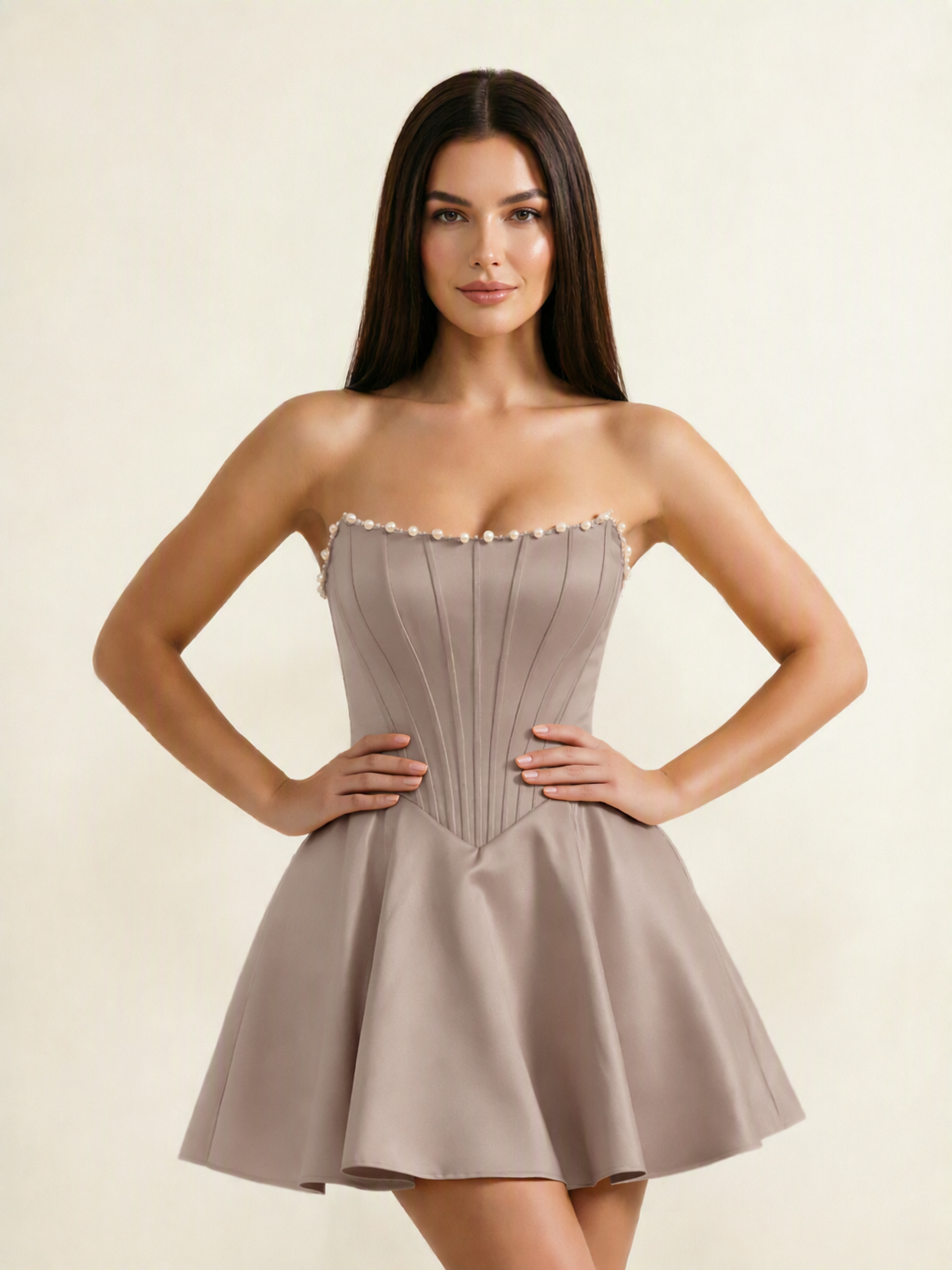 Strapless Corset Satin Short Homecoming Dress