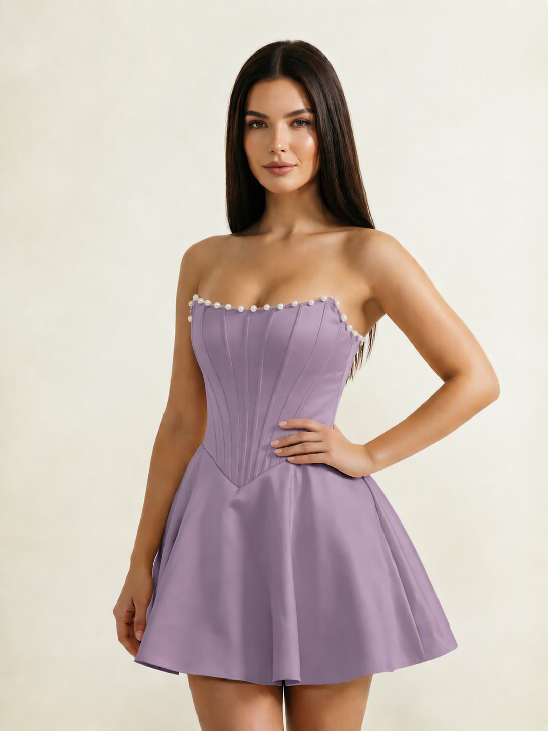 Strapless Corset Satin Short Homecoming Dress