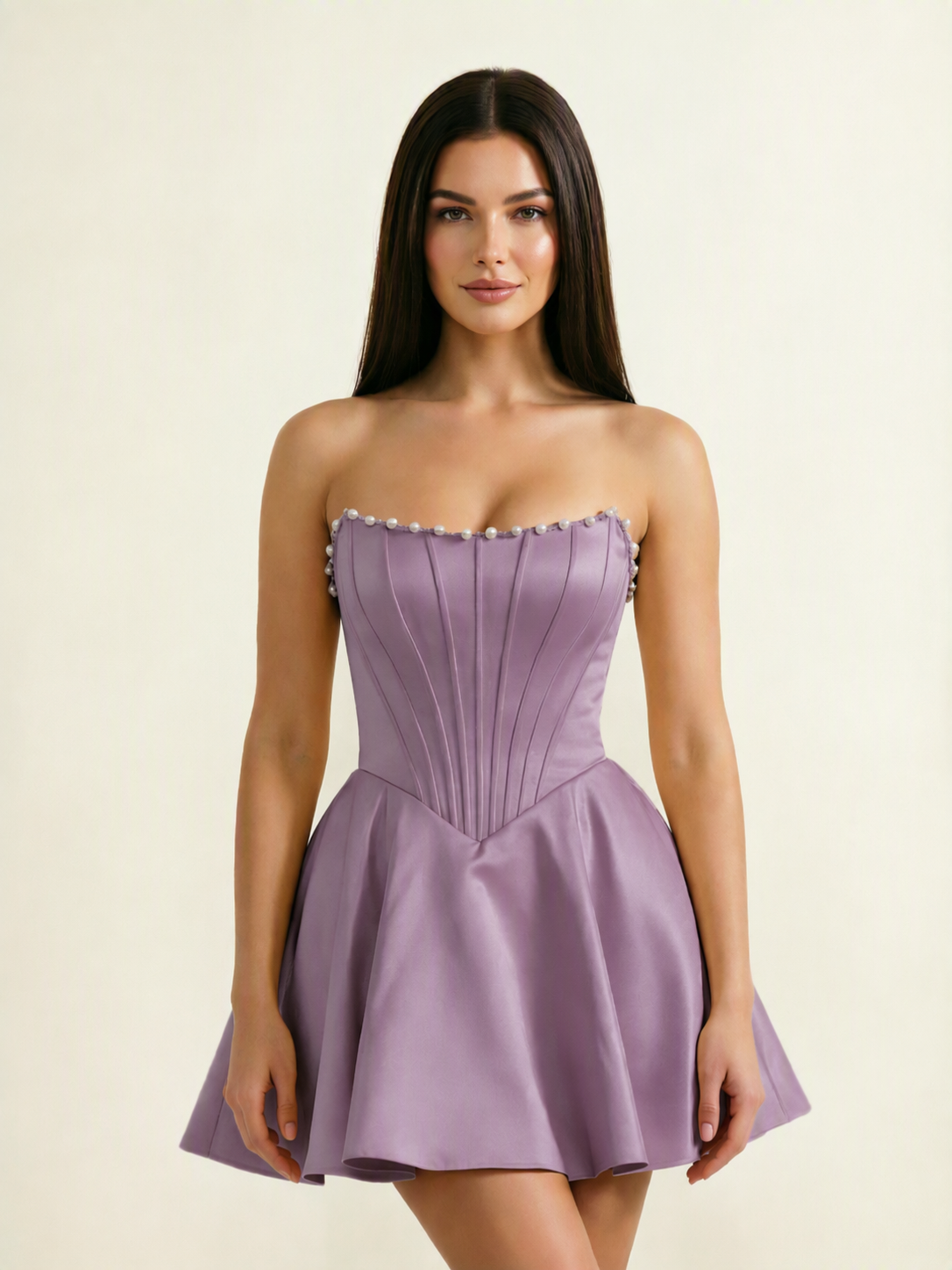 Strapless Corset Satin Short Homecoming Dress