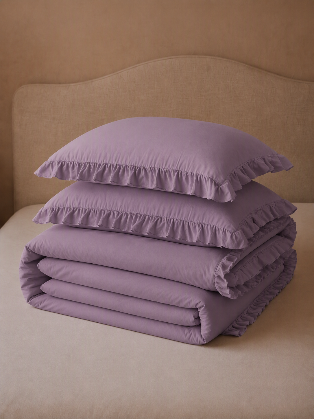 Romantic Ruffle Trim Pure Cotton Bedding Set