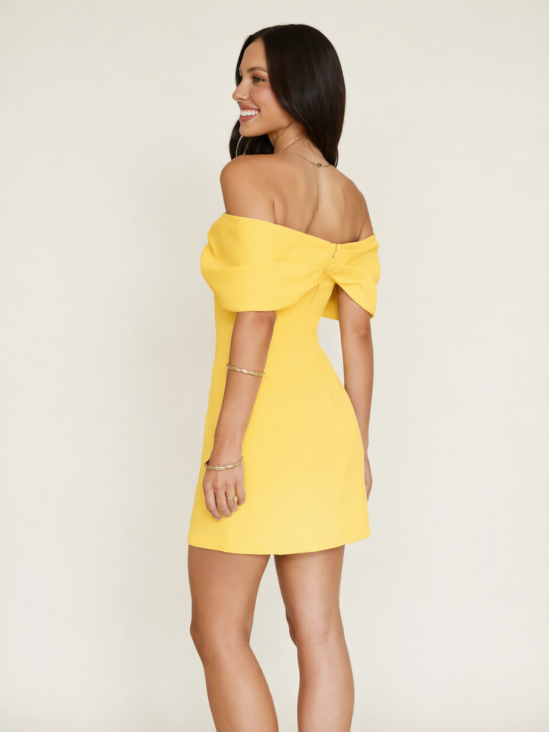 Off Shoulder Bow Bodycon Mini Cocktail Dress